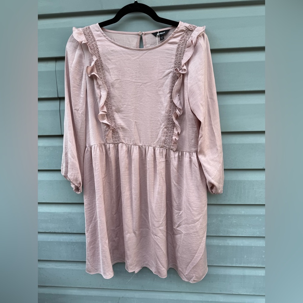 Express Light Pink Dress with Ruffles